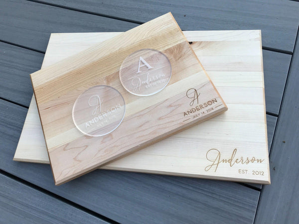 Personalized Custom Cutting Board Laser Engraved Wood Sign Wedding Gift Anniversary Gift Birthday Gift Walnut Wood Maple Wood