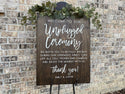 Unplugged Ceremony Personalized Wood Sign