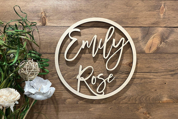 Custom Round Double Baby Name Wall Sign