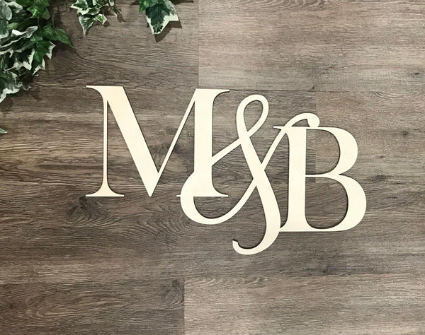 Initials Joined Together Wood Wall Sign
