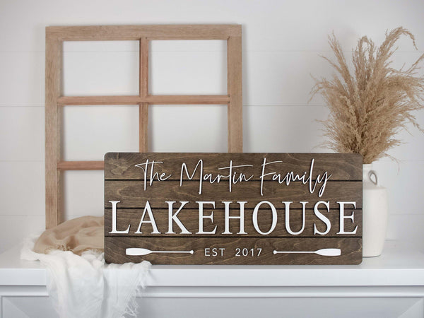 Lakehouse Sign, Personalized Custom Wood Sign, 3D Sign, Lakehouse Gift, Lakehouse Decor, Cottage Sign, Beach House Sign, Cottage Decor